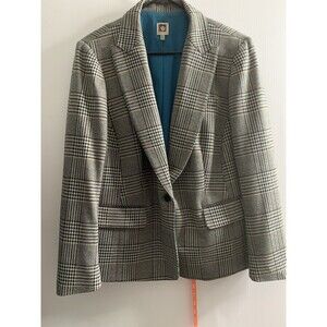 Anne Klein Blazer/Jacket Aqua/Black/Cream/Grey Size 16W
